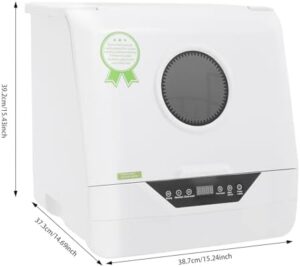 Lavastoviglie da tavolo 800 W con controllo touch LED e capacità di 6 litri, ideale per cucine con poco spazio