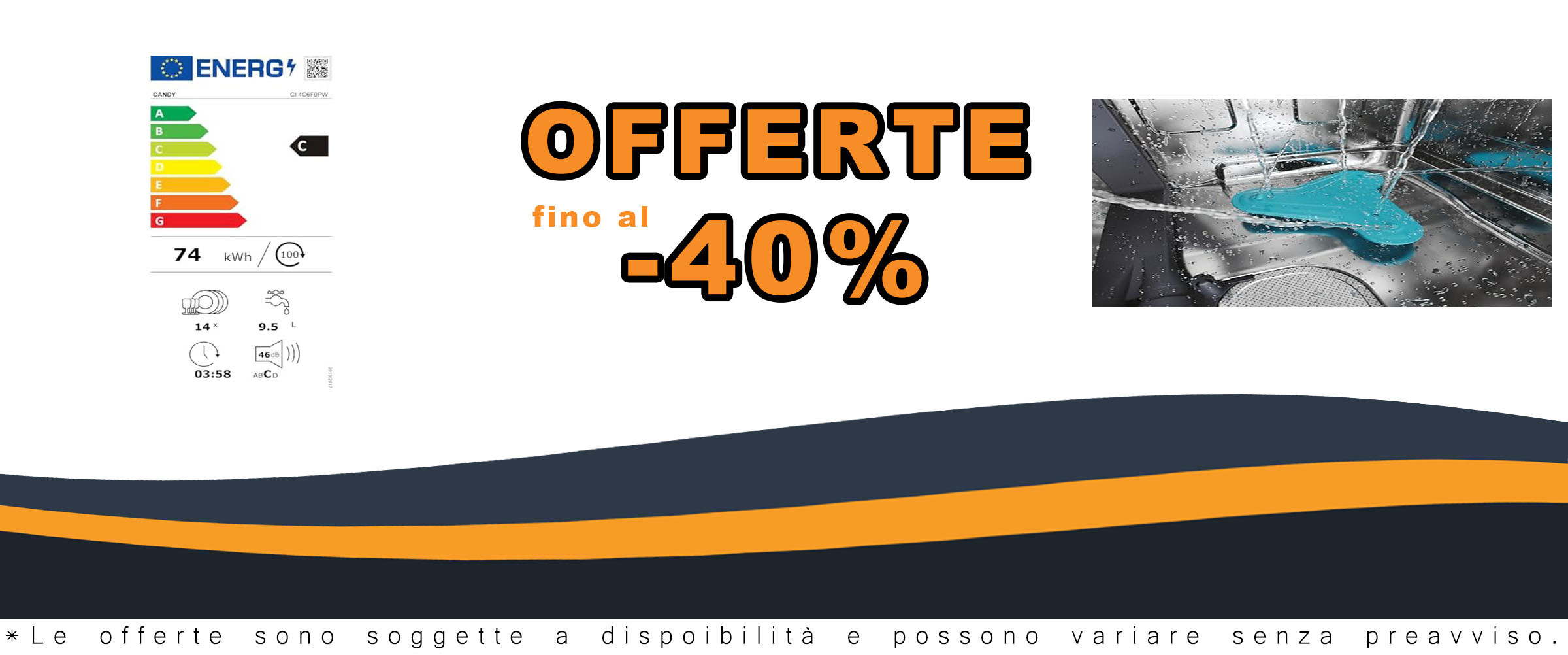 Lavastoviglie Candy CI4C6F0PA completamente integrata, con Wi-Fi, 14 coperti, e funzione Aquastop