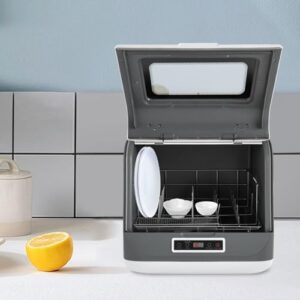 Mini lavastoviglie da tavolo compatta, perfetta per appartamenti piccoli e cucine strette.