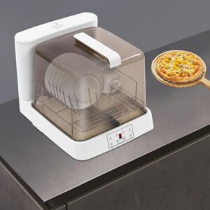 WOLEGM Mini lavastoviglie, compatta e versatile, perfetta per piccoli appartamenti e case, con 3 programmi di lavaggio e ugello girevole a 360°.