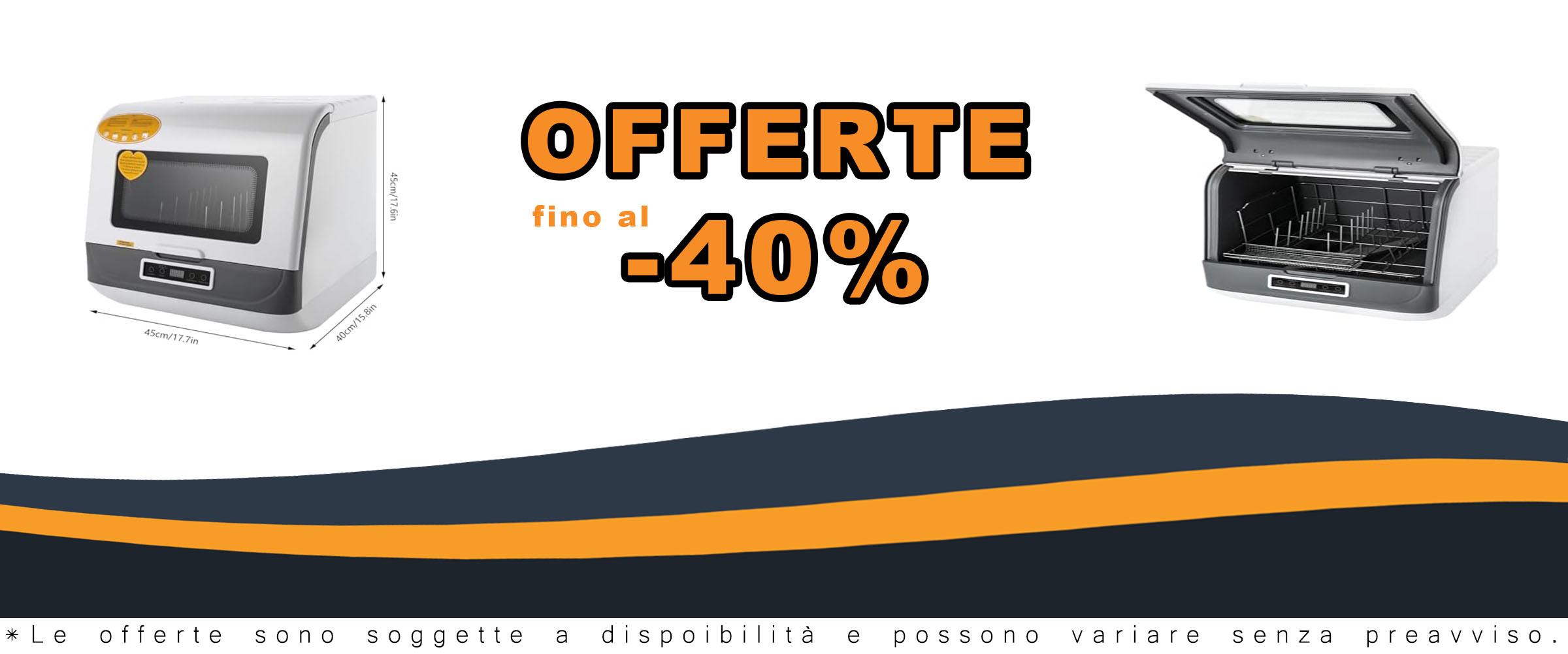 Mini lavastoviglie da tavolo bianca con 3 modalità di lavaggio, spruzzatore girevole a 360° e controllo touch, ideale per spazi ridotti.