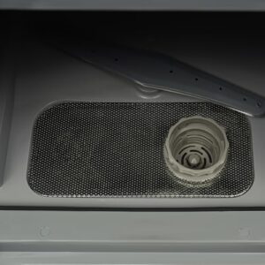 Mini lavastoviglie bianca da tavolo con LED, ideale per appartamenti, dormitori, barche e camper.