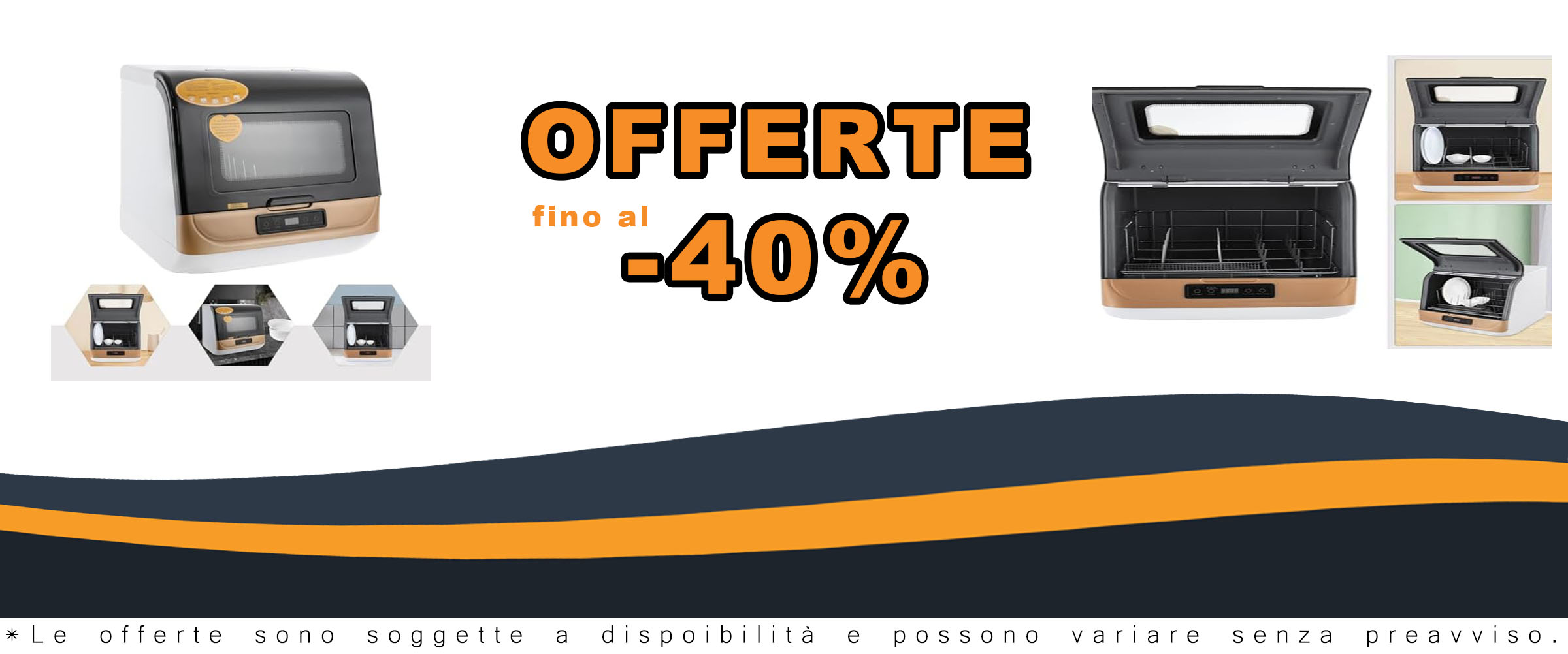 Lavastoviglie da tavolo Gold Modern Rettangle in acciaio inox, con controllo touch e potenza di 800 W, ideale per cucine con poco spazio.