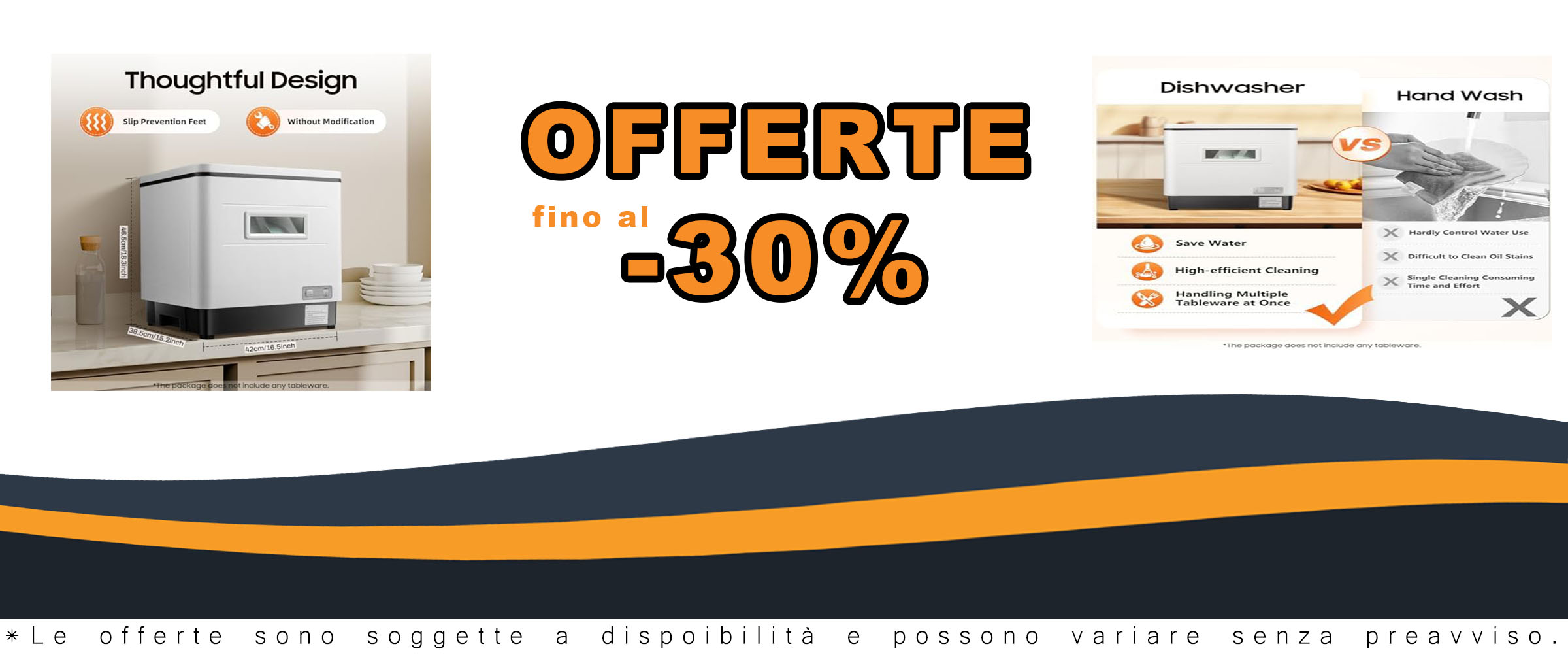 TESUGN Mini lavastoviglie bianca, compatta e a 360°, ideale per casa, ufficio e campeggio.