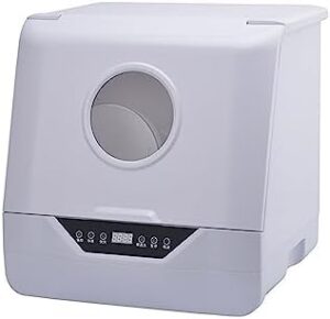 Lavastoviglie da tavolo per uso domestico, compatta e facile da usare, con lavaggio automatico, disinfezione e asciugatura rapida.
