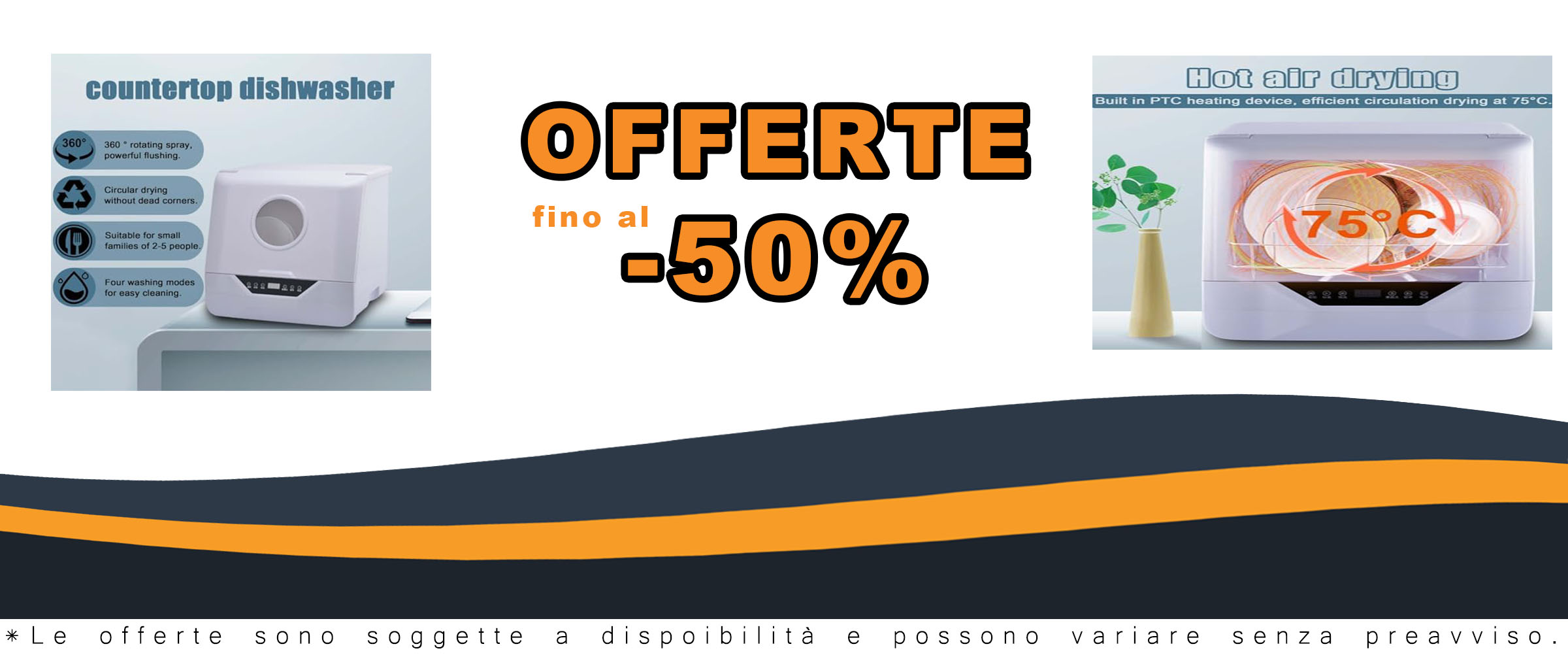 Mini Lavastoviglie Portatile con getto d'acqua girevole a 360° e 4 modalità di lavaggio, ideale per cucine compatte.
