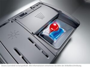 Neff Aqua Stop S157ZCX01E, lavastoviglie completamente integrata con essiccazione zeolite e cassetto portaposate.