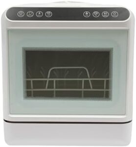 Mini lavastoviglie compatta da tavolo, 1100W, 4 programmi di lavaggio e serbatoio acqua da 6 litri