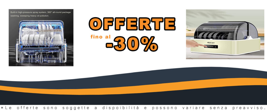 Lavastoviglie da Tavolo Home Smart, design in acciaio inossidabile, 6 modalità di pulizia, serbatoio 6L