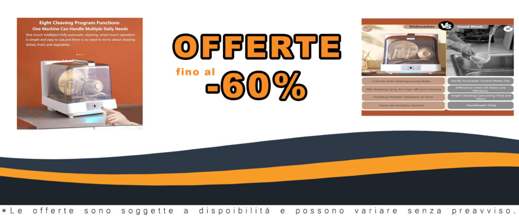 Detergente per frutta e verdura con lavastoviglie da tavolo, serbatoio da 6 litri e 4 programmi per una pulizia profonda e veloce