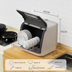 Lavastoviglie MhWrghts da banco, modello compatto e portatile con spruzzo rotante a 360° e funzione di disinfezione