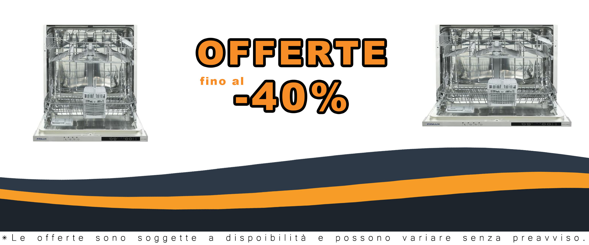 Lavastoviglie Finlux FXYI13MDS a scomparsa totale con partenza ritardata, perfetta per famiglie di medie dimensioni.