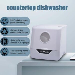 Lavastoviglie portatile da tavolo con 3 modalità di lavaggio e alta temperatura, ideale per piccole case e appartamenti.