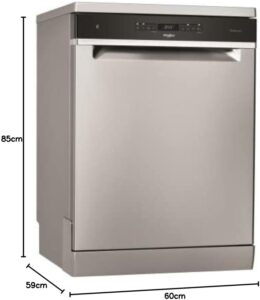 Whirlpool Lavastoviglie 60cm 14c 43db WFO3O33PLX, silenziosa e ad alta efficienza energetica, ideale per famiglie numerose