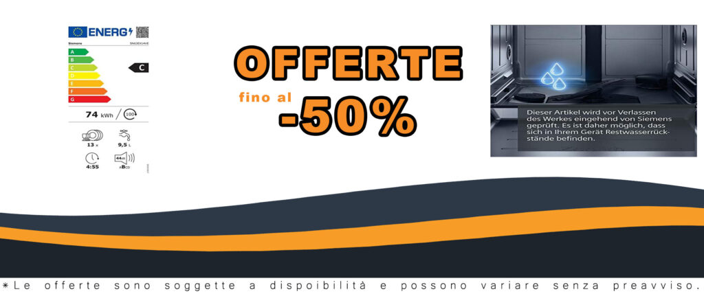 Siemens iQ300 SN63EX14VE lavastoviglie a scomparsa totale con capacità per 13 coperti, classe energetica C, e funzionalità avanzate di lavaggio.