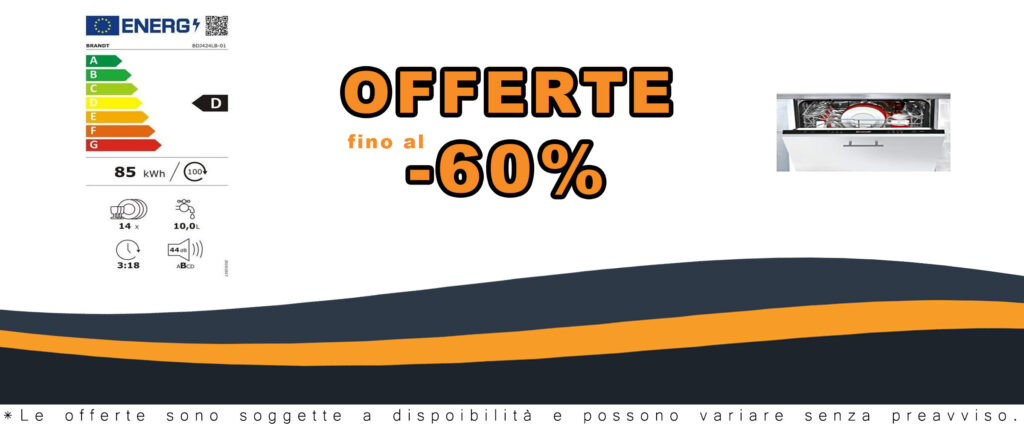 Lavastoviglie Brandt 60cm 14 coperti 44db completamente integrata, ideale per famiglie numerose e cucine moderne, con efficienza energetica e design elegante.