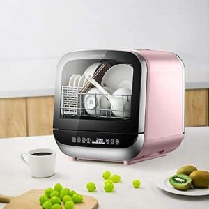 Lavastoviglie compatta da tavolo rosa con 4 programmi e consumo ridotto d'acqua