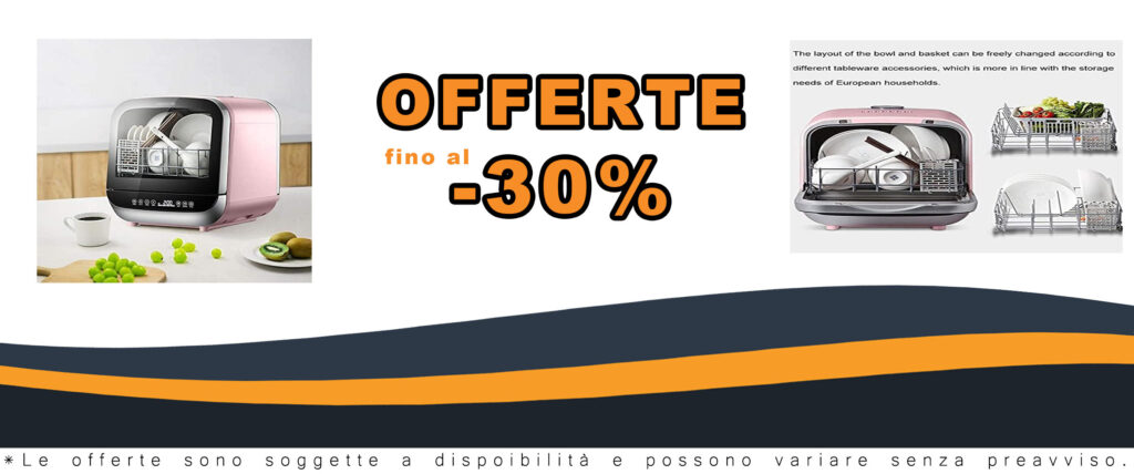 Lavastoviglie compatta da tavolo rosa con 4 programmi e consumo ridotto d'acqua