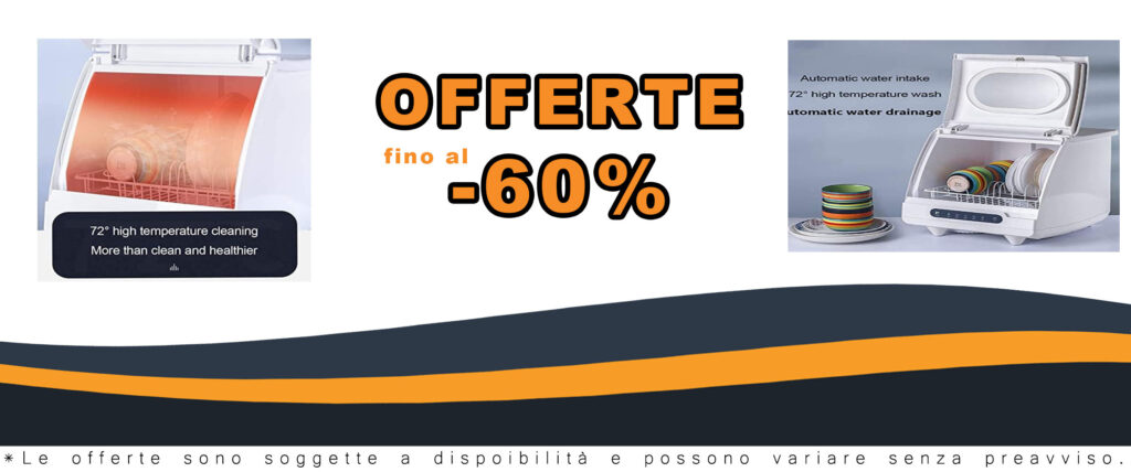 Lavastoviglie BLUNOA da Tavolo, mini lavapiatti con capacità di 6 posti, perfetta per appartamenti e uffici