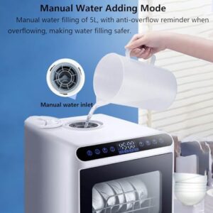 MhWrghts Lavastoviglie da Tavolo con Serbatoio dell'Acqua Integrato, ideale per piccoli spazi e risparmio energetico