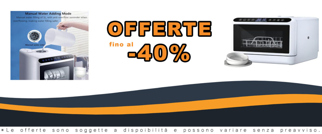Lavastoviglie Portatile MhWrghts con serbatoio da 5 litri, ideale per piccoli spazi e con funzioni di asciugatura e disinfezione.