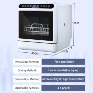 MhWrughts Lavastoviglie Portatile, compatta e pratica, ideale per cucine di appartamenti e camper, con 6 programmi di lavaggio e serbatoio da 5 litri.