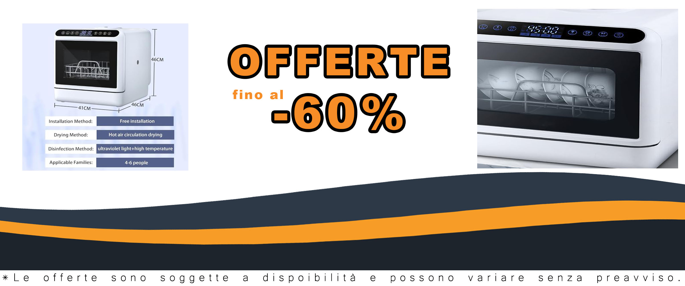 MhWrughts Lavastoviglie Portatile, compatta e pratica, ideale per cucine di appartamenti e camper, con 6 programmi di lavaggio e serbatoio da 5 litri.