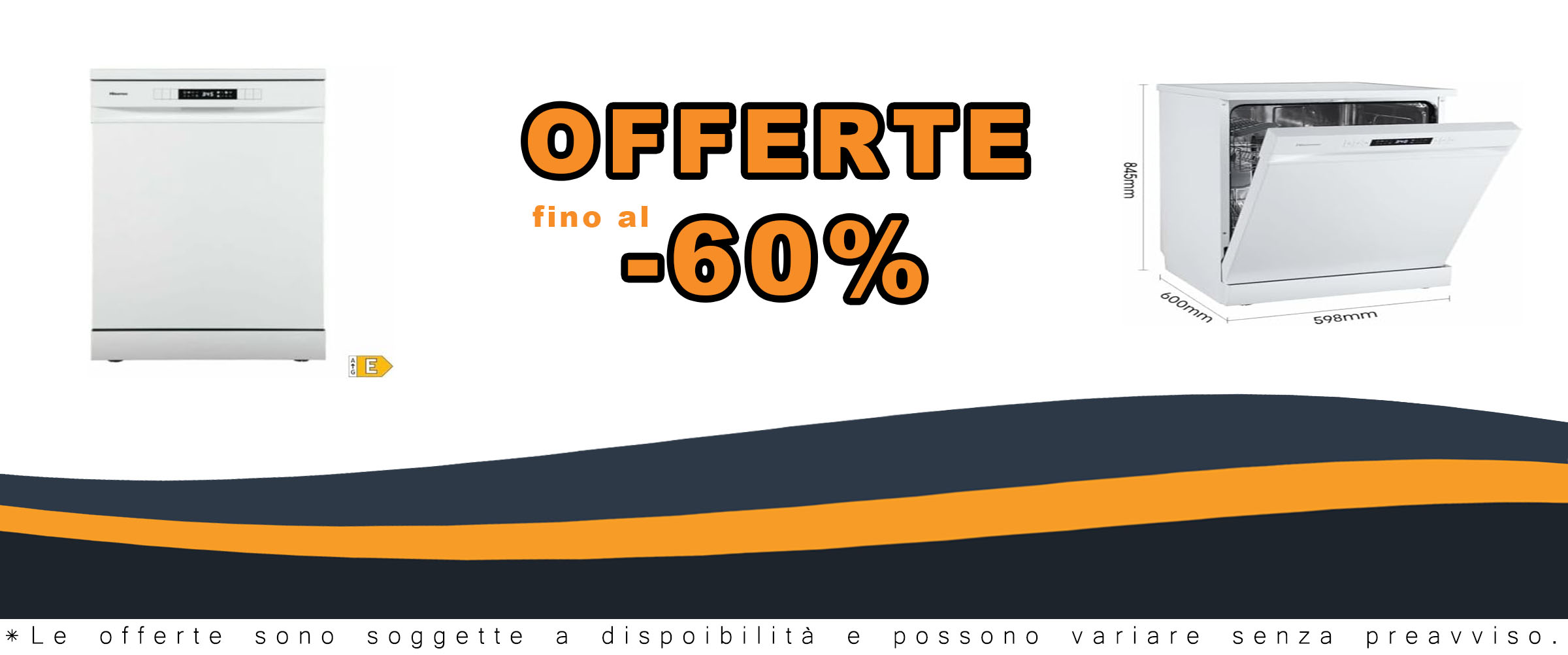 Lavastoviglie Hisense HS622E10W, silenziosa e con filtro autopulente, ideale per 13 coperti, con programma ECO
