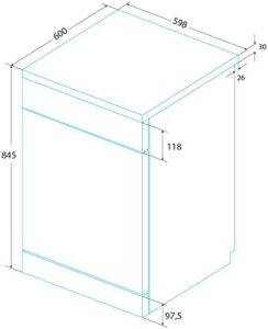 Lavastoviglie Edesa EDW-6120 WH a libera installazione con 4 programmi e rumore di 52 dB