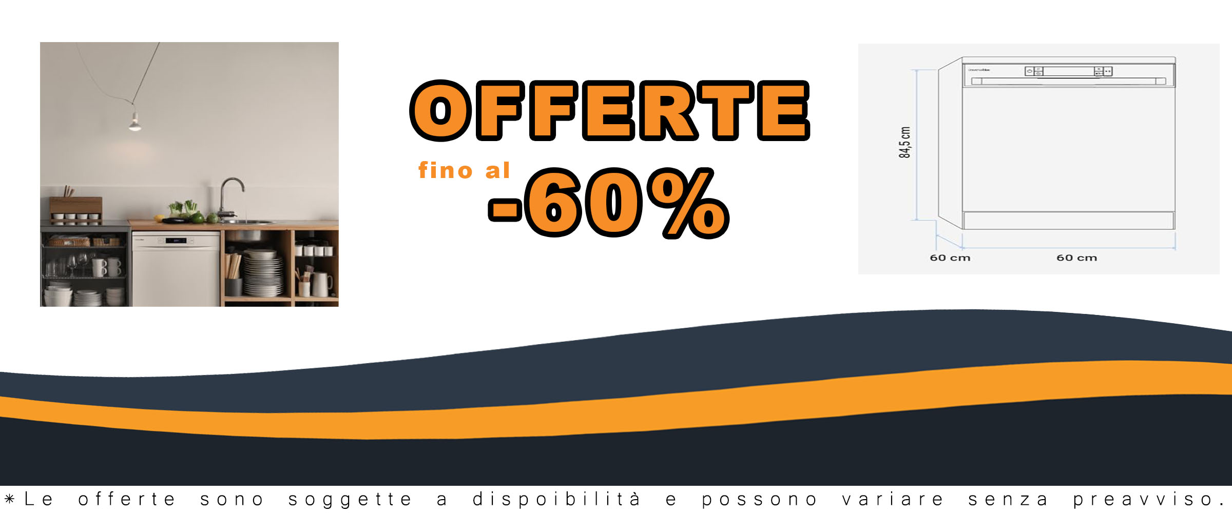 Lavastoviglie UNIVERSALBLUE Digital Motor DC con 8 programmi di lavaggio e motore Inverter da 60 cm, ideale per famiglie.