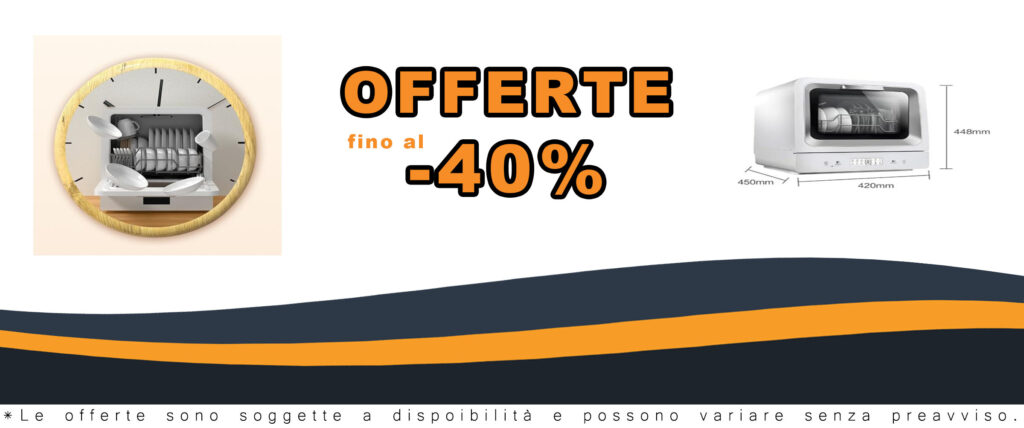 Lavastoviglie intelligente On-Stop da appoggio, compatta, senza installazione, ideale per piccole case e appartamenti.