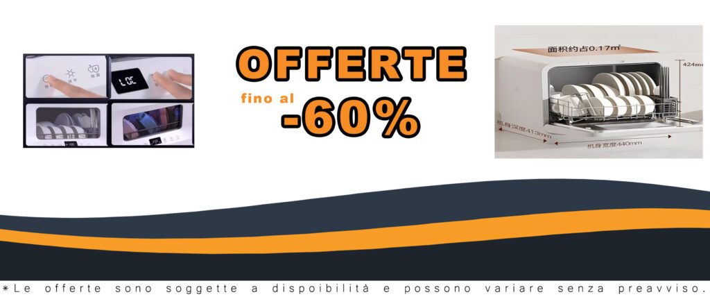 Lavastoviglie da tavolo compatta, ideale per lavaggio stoviglie, frutta e verdura senza installazione complessa.