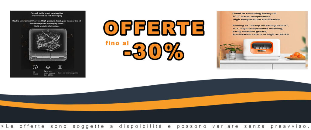 Lavastoviglie Da Tavolo UV Portatile con Display a LED e 5 Programmi di Lavaggio