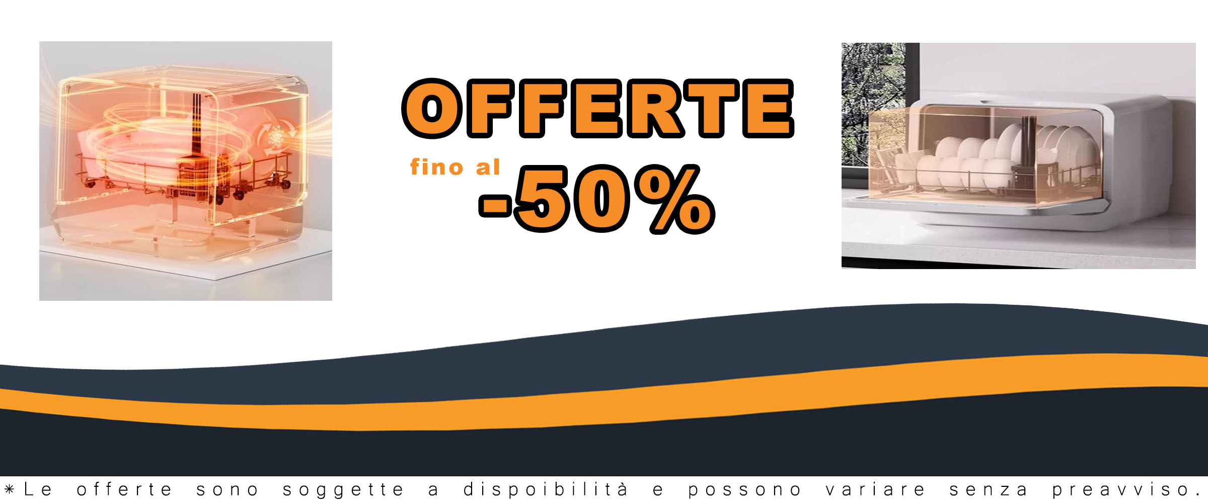 Lavastoviglie da appoggio automatica, ideale per spazi piccoli e con tecnologia inverter per un lavaggio efficiente.