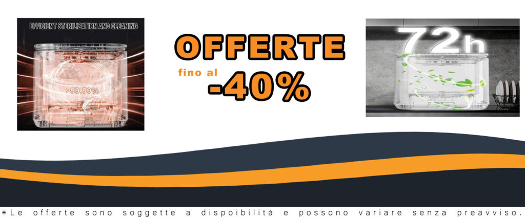 Lavastoviglie da banco automatica, compatta e portatile, ideale per appartamenti, camper e dormitori.