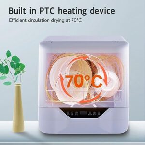Mini lavastoviglie da tavolo con display LED e controllo touch, ideale per appartamenti, uffici e dormitori.