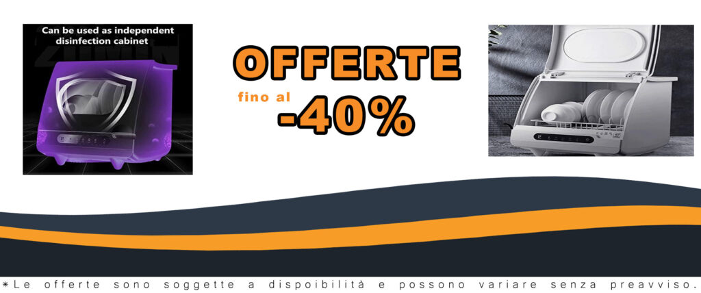 BLUNOA Lavastoviglie da Tavolo Mini Lavastoviglie Domestica Portatile, facile da usare e con sistema di lavaggio automatico, ideale per famiglie piccole.