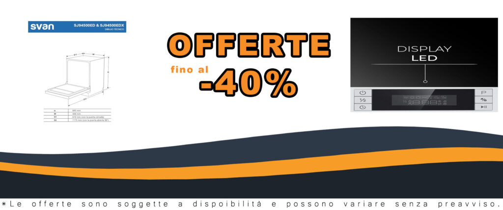 Lavastoviglie Svan SJ94500ED 45 cm, compatta e potente, con display a LED e funzione Stop&Go