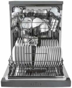Lavastoviglie CANDY HCF3C7LFX A+++ 13C 47DB WiFi INOX, vista laterale del prodotto in acciaio inox
