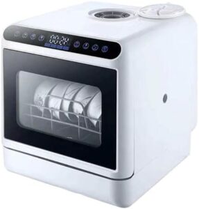 Mini lavastoviglie portatile compatta con serbatoio da 5 litri, perfetta per piccole cucine