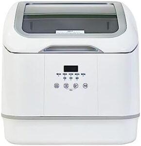 Lavastoviglie automatica da tavolo in uso con stoviglie pulite e asciutte