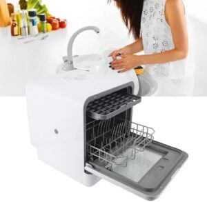 Mini lavastoviglie portatile con design a prova di perdite, ideale per appartamenti e uffici.