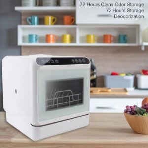 Mini lavastoviglie portatile 1000 W in acciaio inox e ABS, con modalità multiple e design compatto.