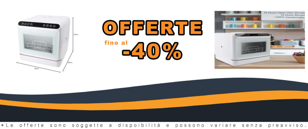 Mini lavastoviglie portatile 1000 W in acciaio inox e ABS, con modalità multiple e design compatto.