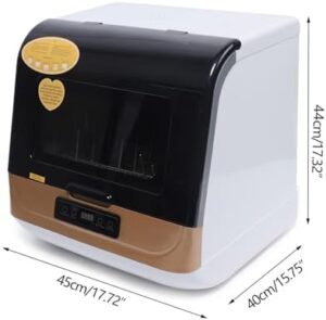 Lavastoviglie portatile compatta da 5 litri, pulizia a 360° senza aloni e funzione di asciugatura all'aria, perfetta per piccoli appartamenti.