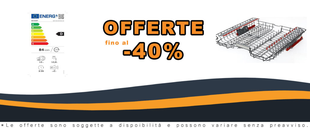 Lavastoviglie completamente integrabile Sharp QW-NI14I47DX-DE in acciaio inox, con capacità di 13 coperti e 5 programmi di lavaggio
