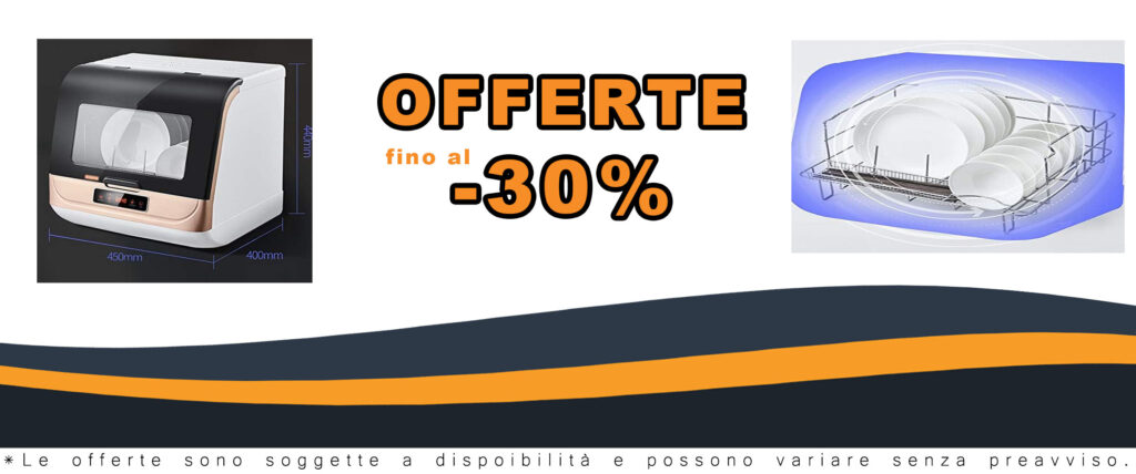WolFum Mini Lavastoviglie Automatica da Tavolo, compatta e ideale per piccole cucine e appartamenti.