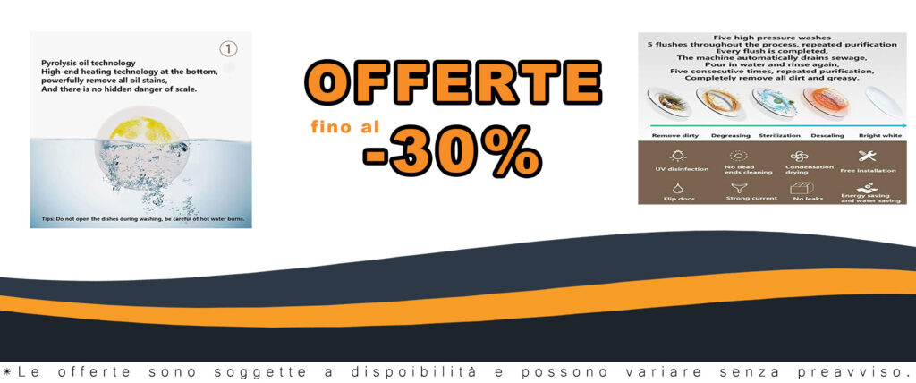 Lavastoviglie da tavolo compatta con tecnologia UV, spruzzo rotante a 360° per una pulizia profonda di stoviglie, frutta e verdura, e risparmio energetico.