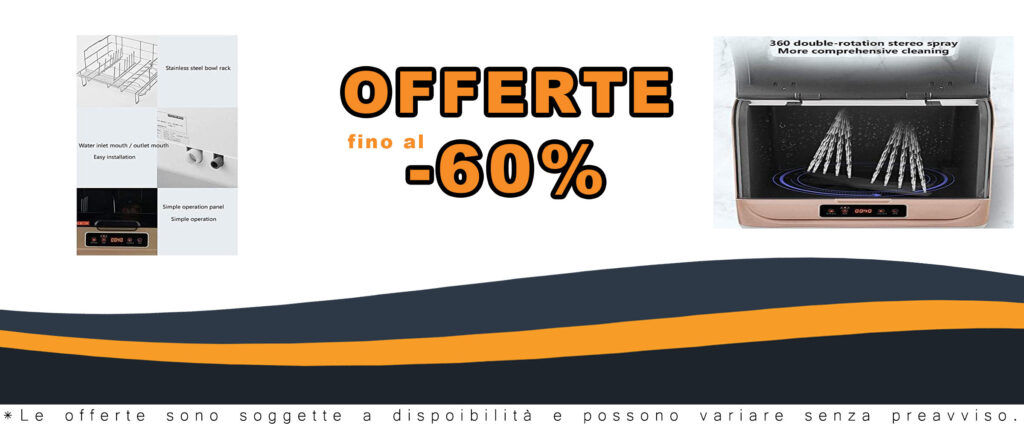 Mini lavastoviglie da banco con spray rotante a 360° e interno in acciaio inox, ideale per piccole cucine e spazi ridotti.