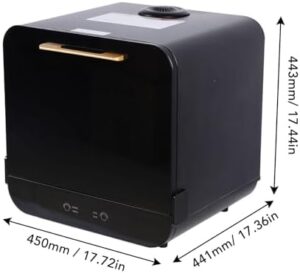 Lavastoviglie portatile da appoggio, mini lavastoviglie compatta con alta temperatura di asciugatura e 850W di potenza per appartamenti e case con spazi ridotti.  